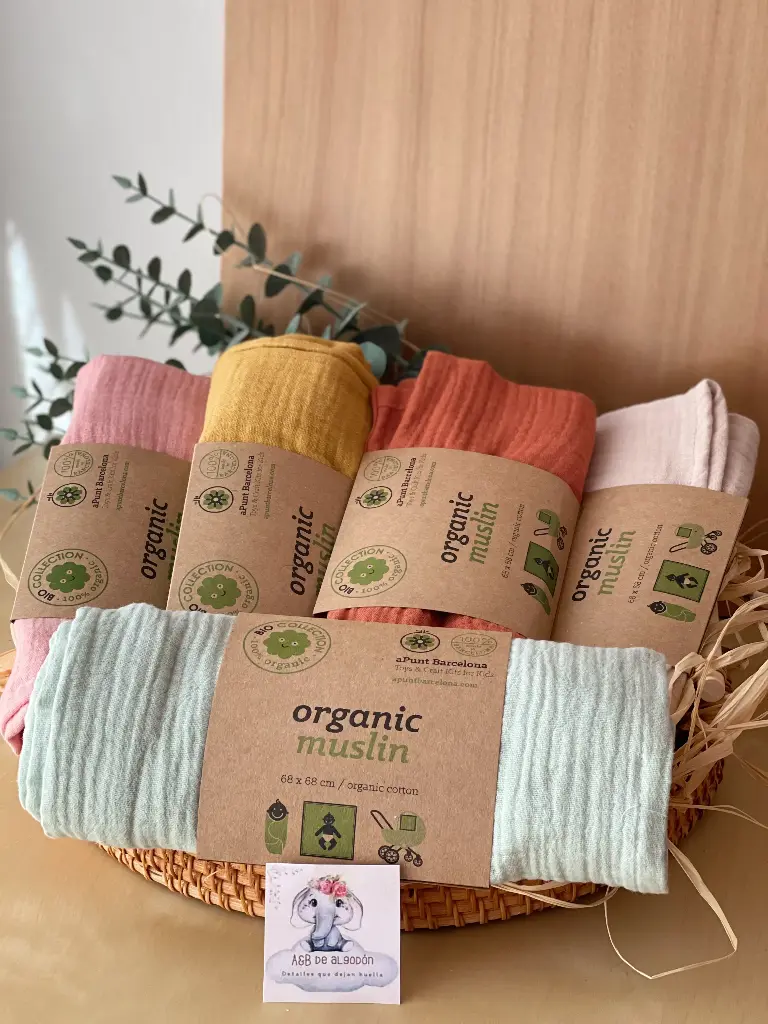 Muselina para bebé de algodón BIO (Rosa)