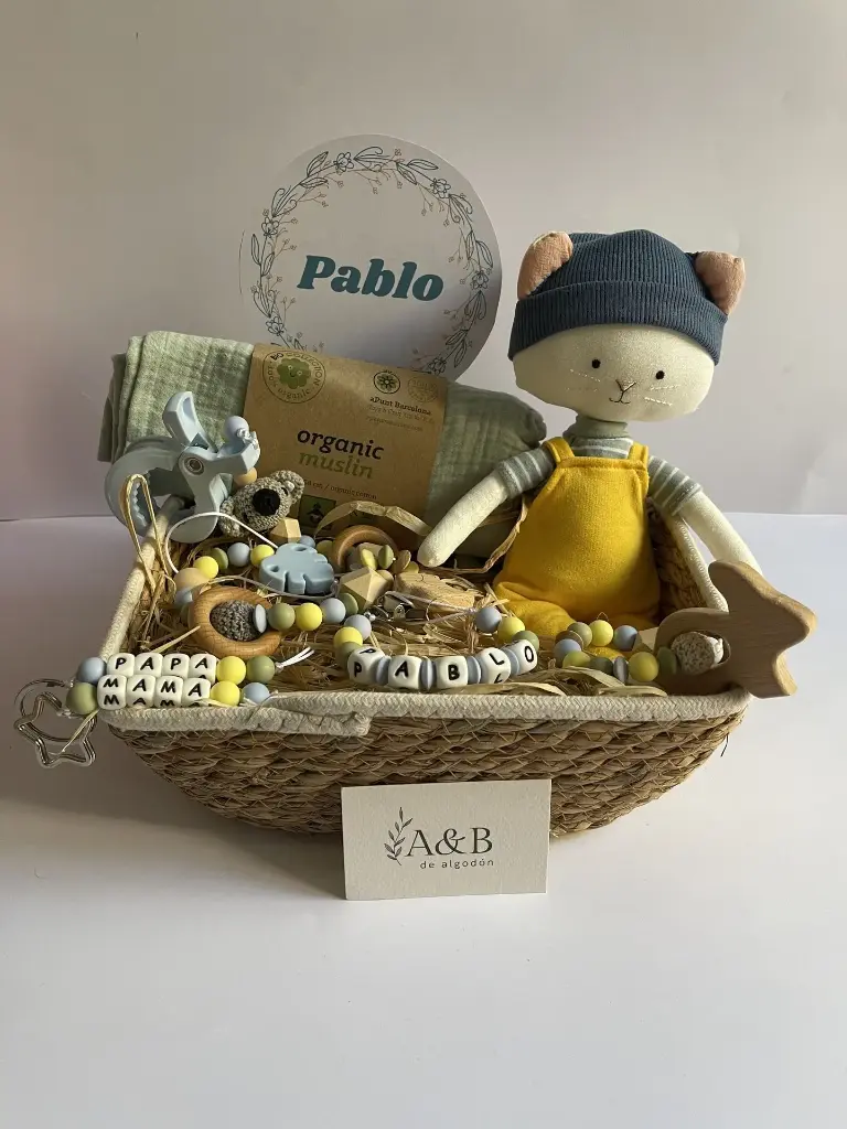 Pack Primeros Mimos de Nicky (Pack de Bienvenida) (Menta, Sin nombre, Modedor madera)