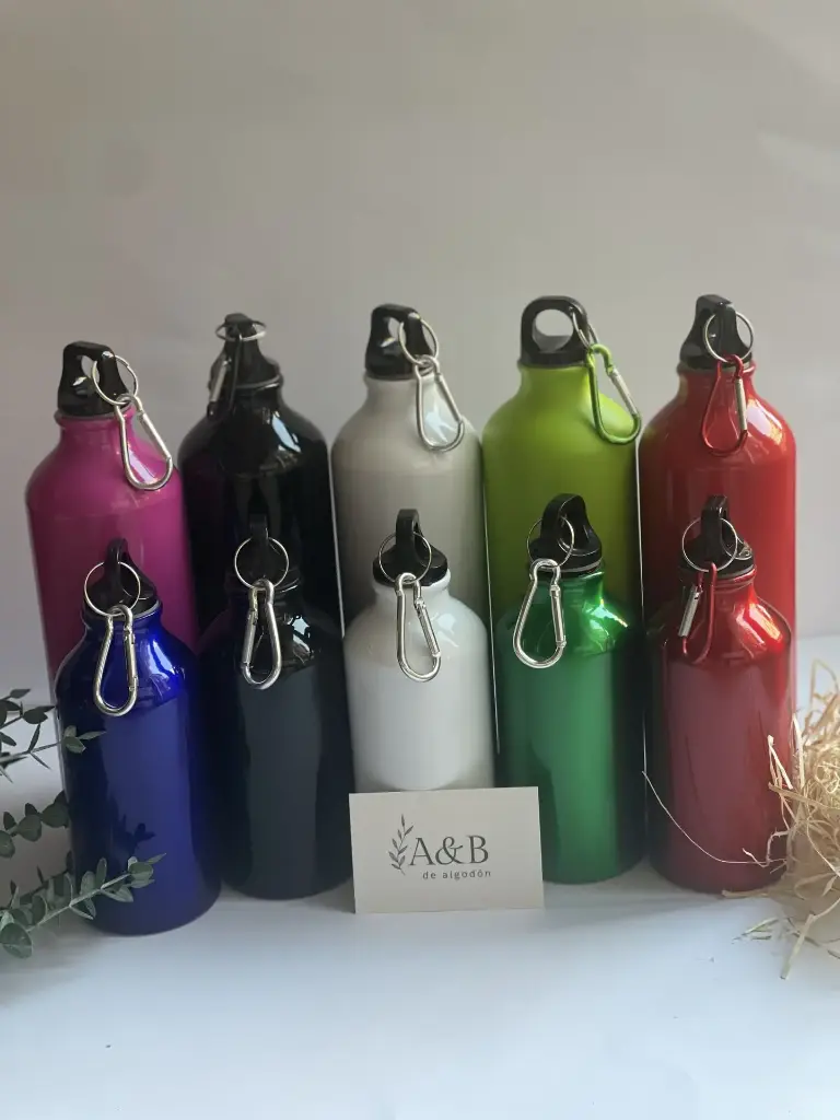 Bidón de Aluminio Personalizado (400 ml, Blanco)