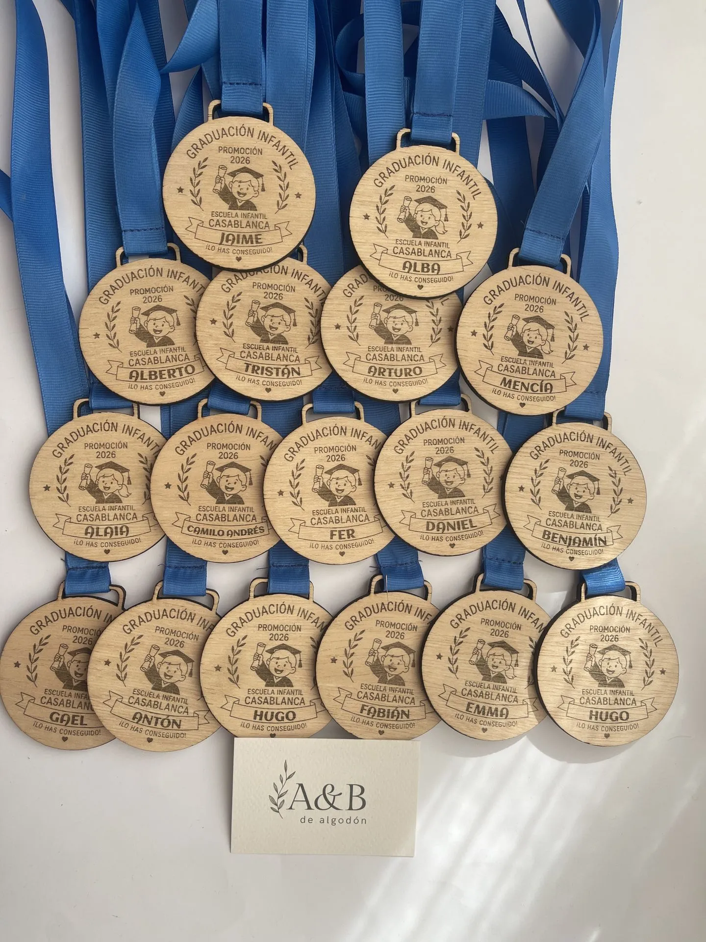 Medallas personalizadas para eventos con grabado láser (Amarillo, DM)