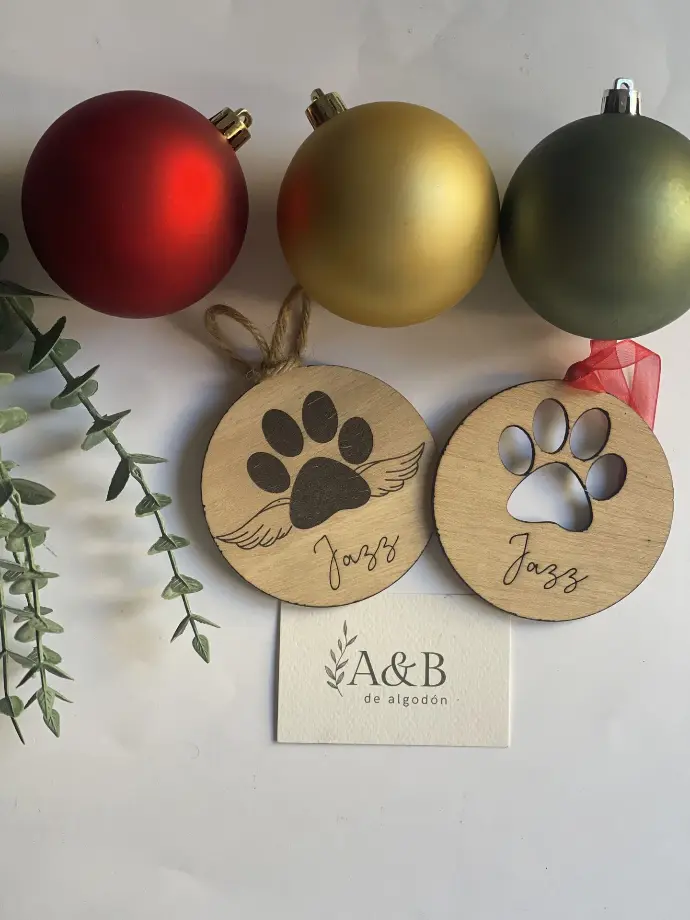Adorno Navidad (Huella Peluda) (Huella cortada, Cuerda)