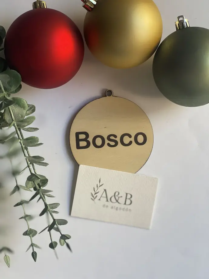 Adorno Navidad (Nombre) (Nombre grabado, Cuerda)