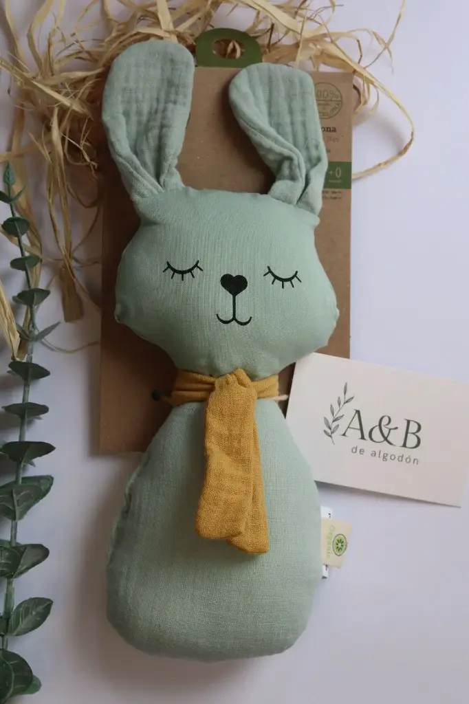 Muñeco Sonajero BIO para bebé CONEJO